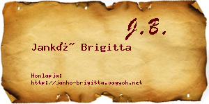 Jankó Brigitta névjegykártya